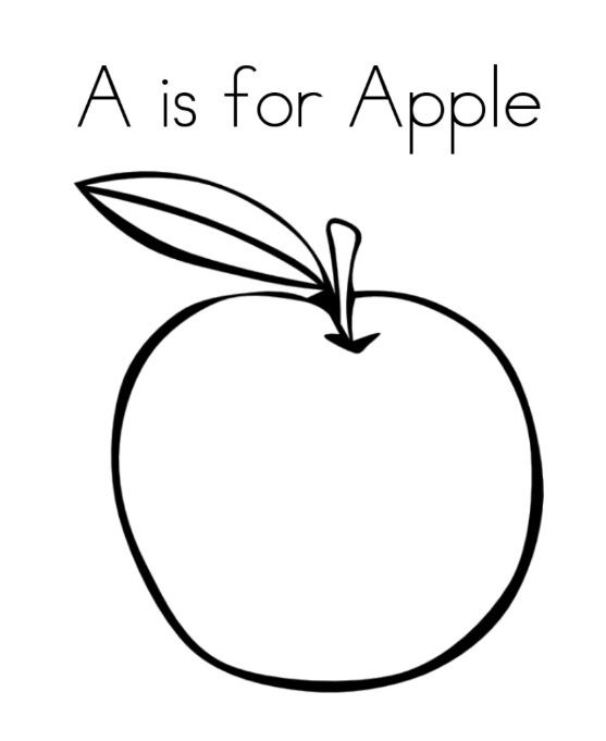 Apple Coloring Pages For Preschoolers