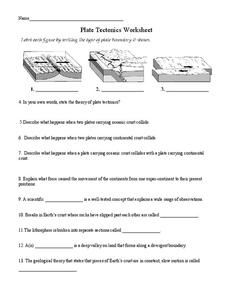 Plate Tectonics Worksheet 4th Grade