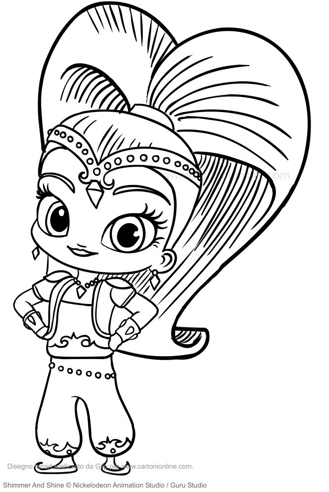 Shimmer And Shine Coloring Pages Easy