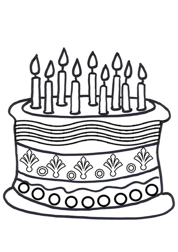 Cake Coloring Pages For Kids
