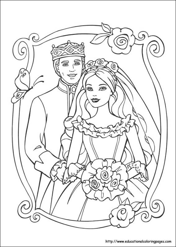 Wedding Coloring Pages Barbie