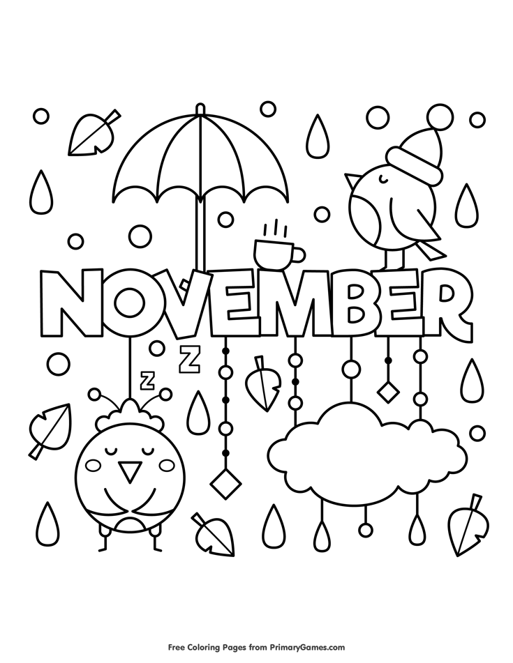 November Coloring Pages For Preschoolers