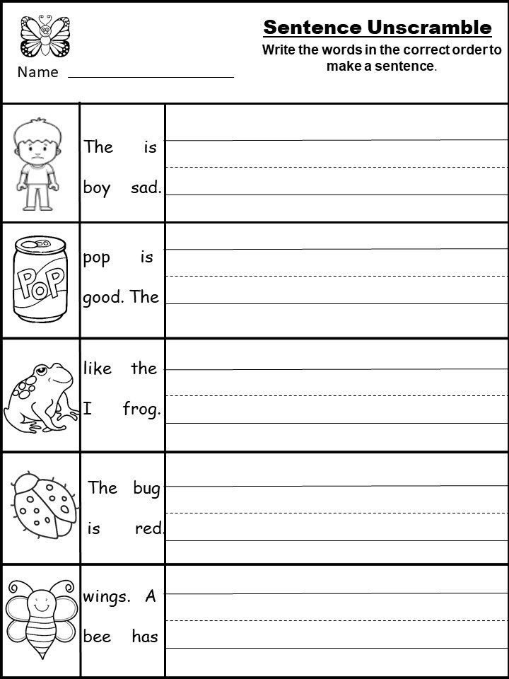 Printable Kindergarten Worksheets Writing