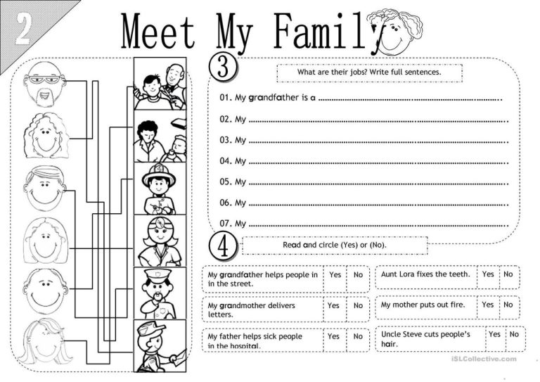 My Family Worksheet