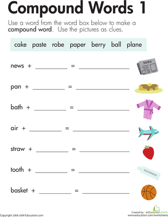 Compound Words Worksheets For Grade 1