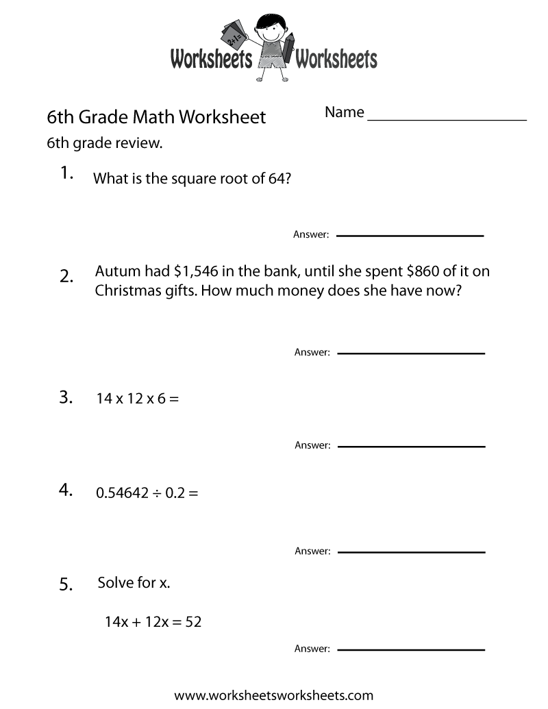 6th Grade Ratio Worksheets