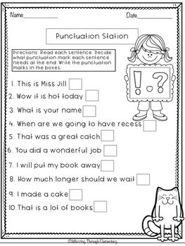Grade 1 Punctuation Worksheets Pdf