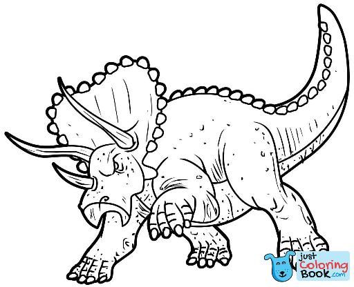 Realistic Triceratops Coloring Page