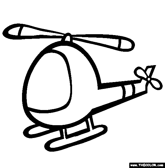 Helicopter Coloring Pages Easy