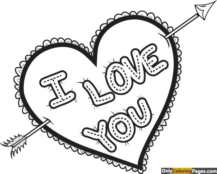I Love You Coloring Pages Free