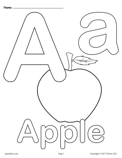 Letter A Coloring Pages For Preschoolers