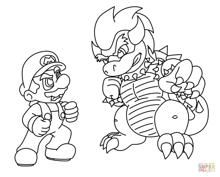 Bowser Coloring Pages Free