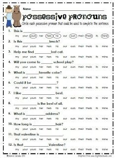 Possessive Pronouns Worksheet