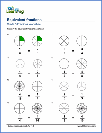 Fractions Worksheets Grade 3