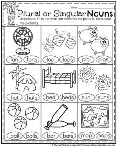 Singular Plural Worksheet Kindergarten