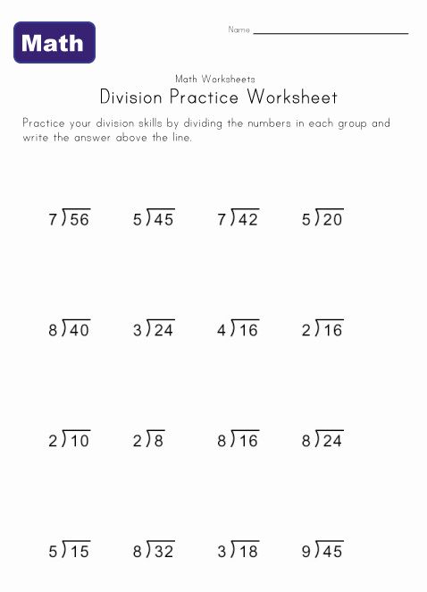 Simple Division Worksheets With Answers