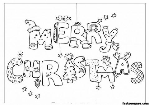 Merry Christmas Coloring Pages For Kids