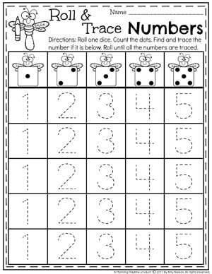 Number Tracing Worksheets 1-5