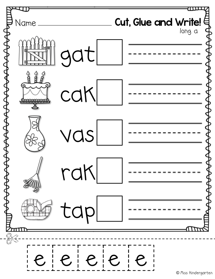 Magic E Worksheets Kindergarten