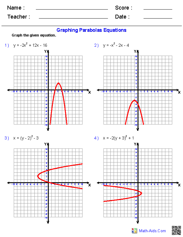 Algebra 2 Graphing Functions Worksheet