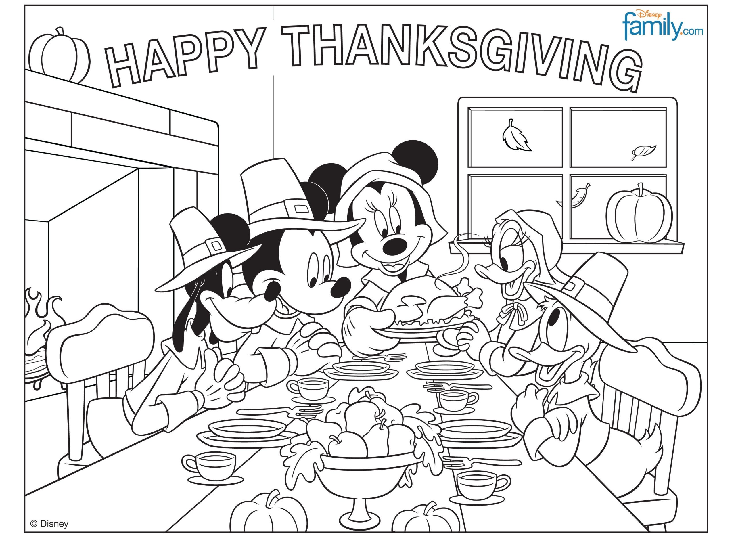 Disney Thanksgiving Coloring Sheets