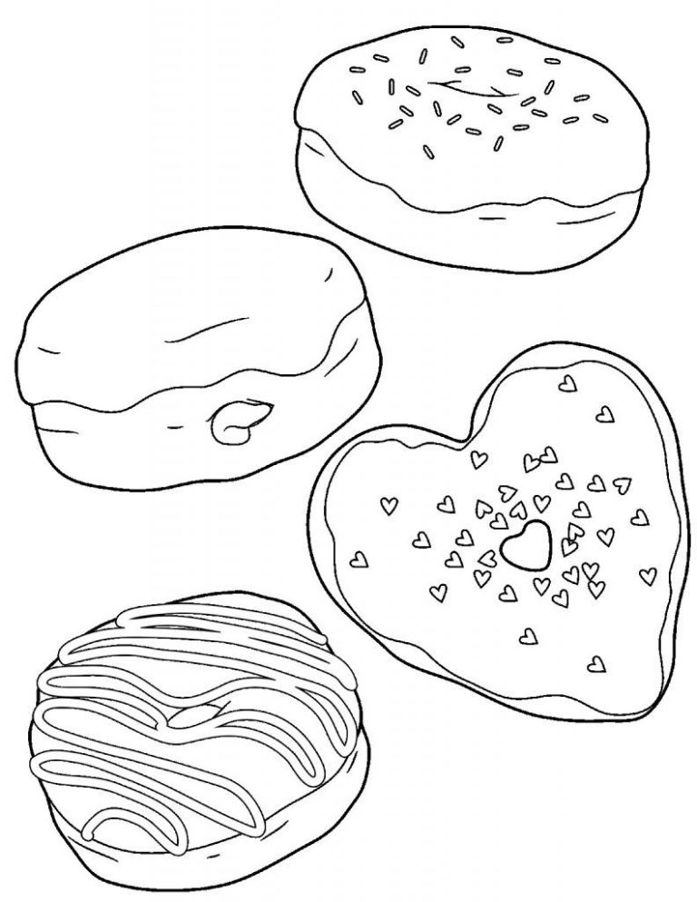 Donut Coloring Page Pdf