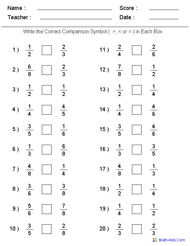 Equivalent Fractions Worksheets Year 5