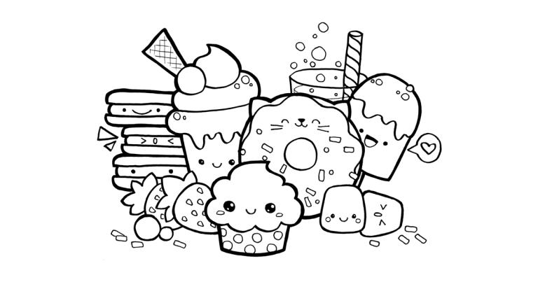 Cute Food Coloring Pages