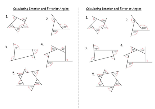 Exterior Angles In Polygons Worksheet