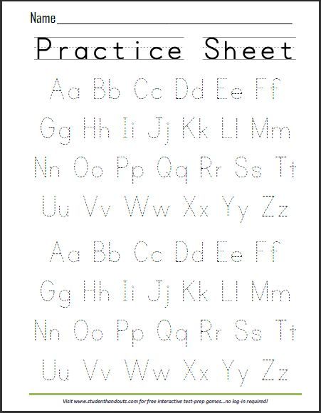 Alphabet Practice Sheets Free
