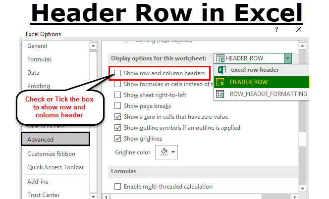 Worksheet Excel Header