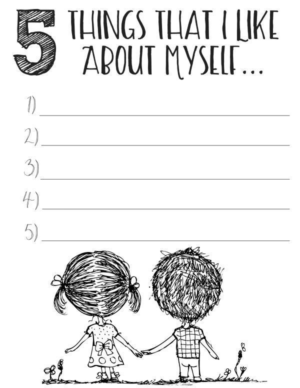 Self Worth Self Esteem Worksheets For Kids