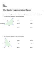 Trigonometric Ratios Worksheet Doc