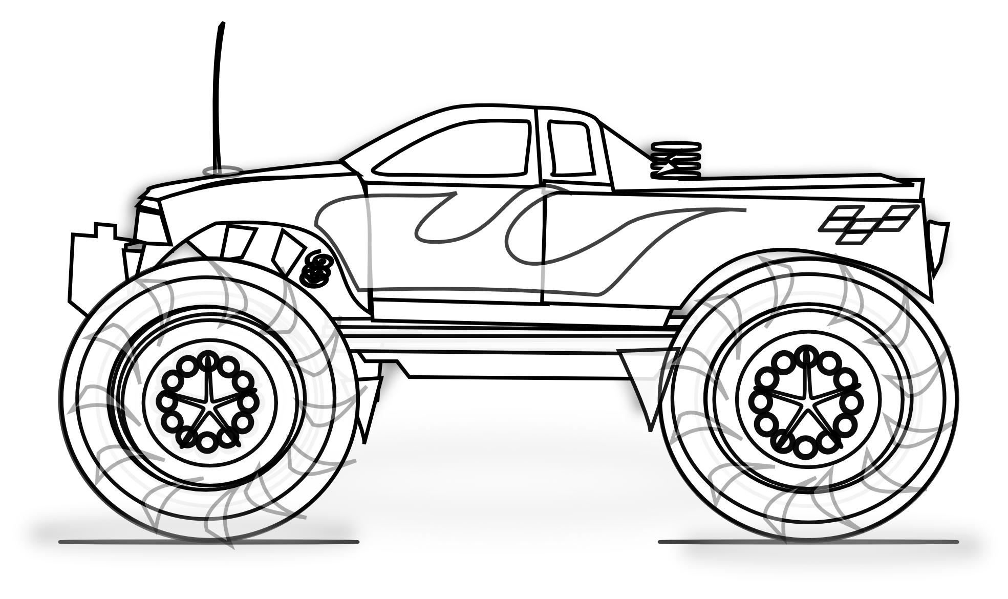 Monster Truck Coloring Pages Simple