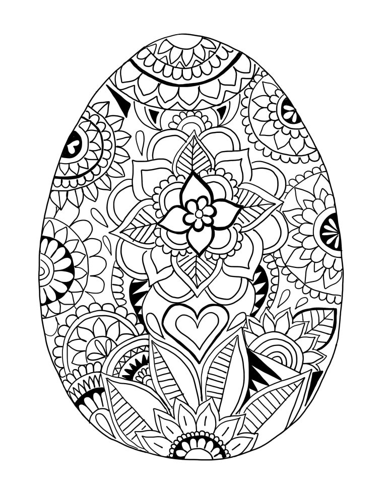 Detailed Easter Egg Coloring Pages