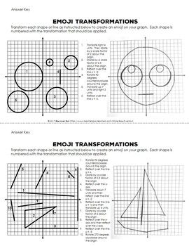 Emoji Transformations Geometry Worksheet