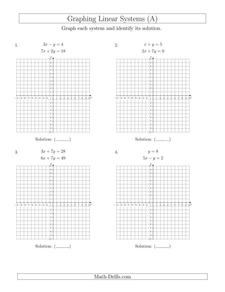 Systems Of Equations Worksheet