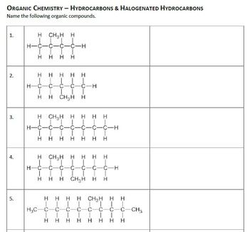 Naming Hydrocarbons Worksheet Doc