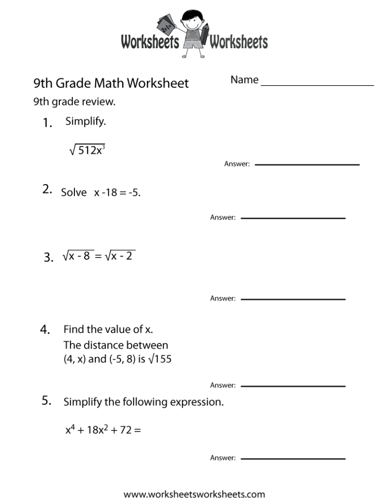Conversion Worksheets 9th Grade