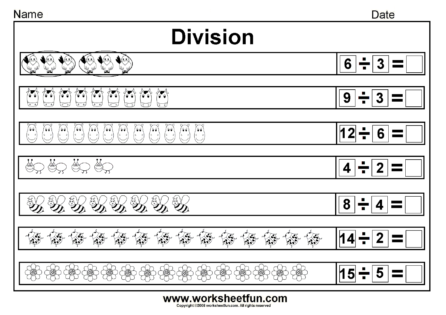 Basic Division Worksheets With Pictures