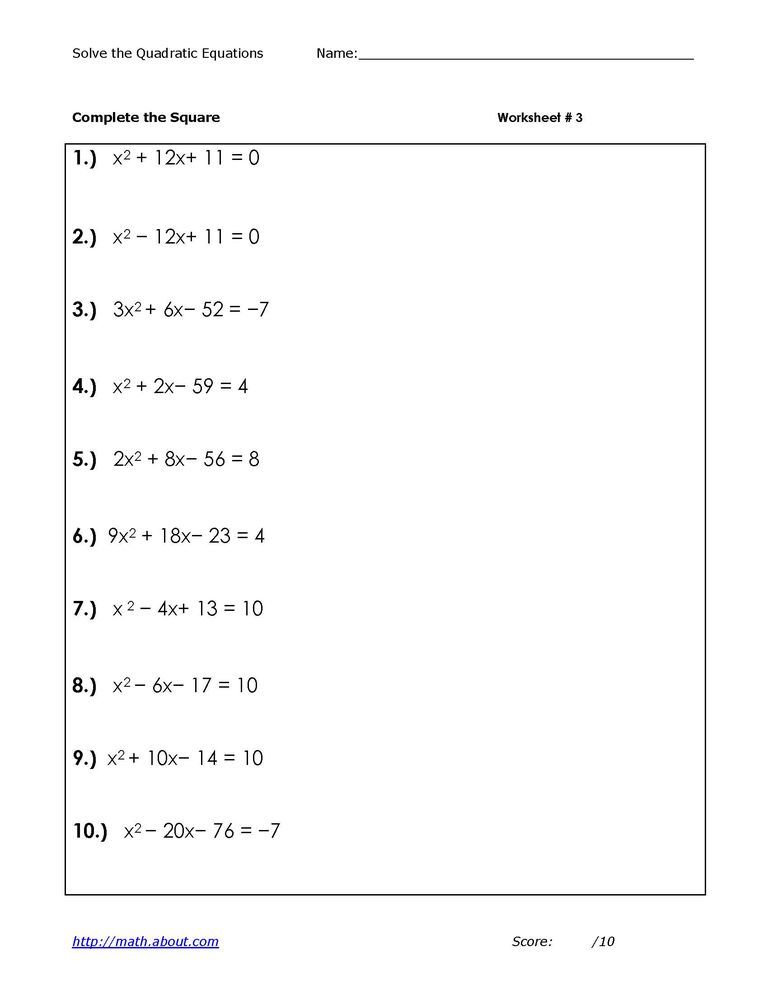 Polynomials Worksheet Grade 10