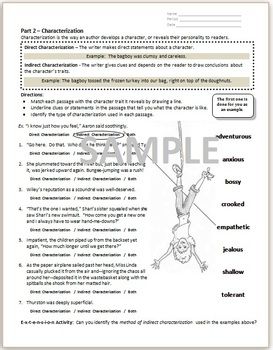 Answer Key Direct And Indirect Characterization Worksheet