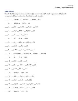 Double Replacement Reaction Worksheet Pdf