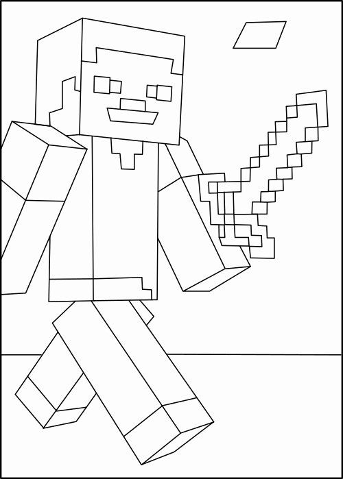 Minecraft Steve Coloring Pages