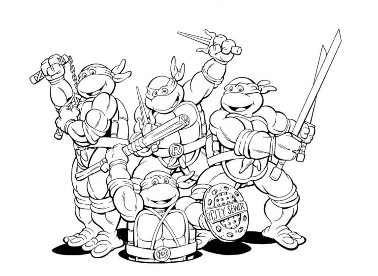 Ninja Turtles Coloring Pages For Kids