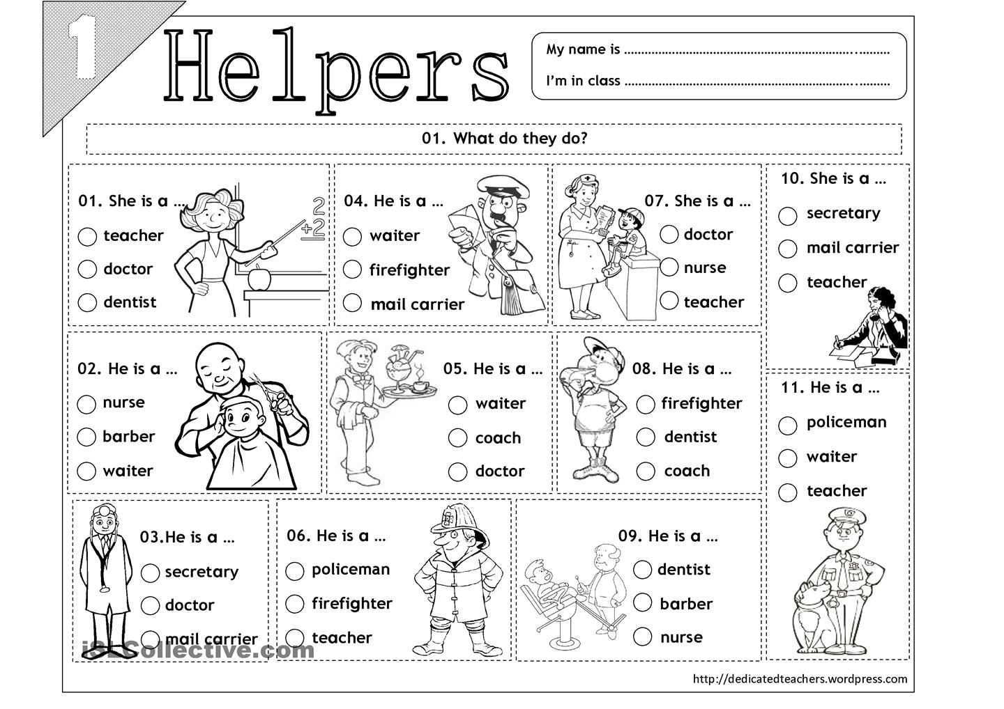 Community Helpers Worksheets For Kindergarten Pdf