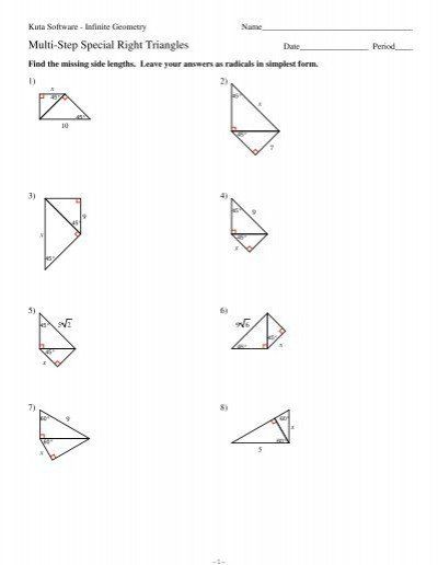 Kuta Software Special Right Triangles Worksheet
