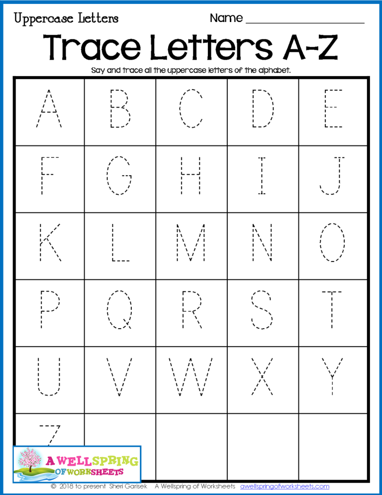 Alphabet Sheet Uppercase