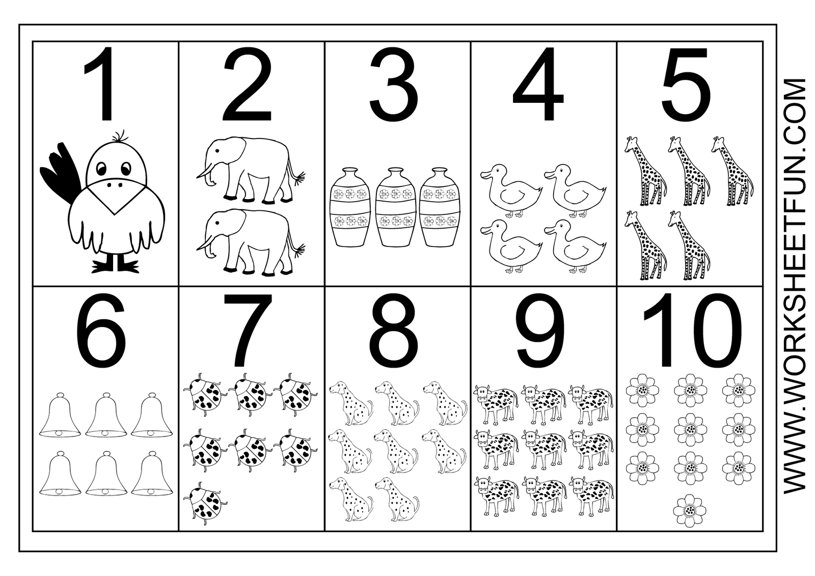 Preschool Number Worksheets 1-10 Printable