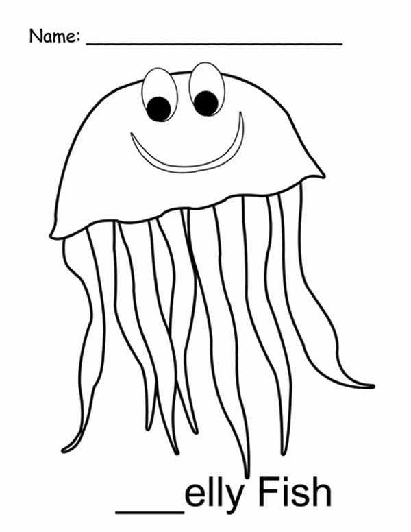 Realistic Jellyfish Coloring Page